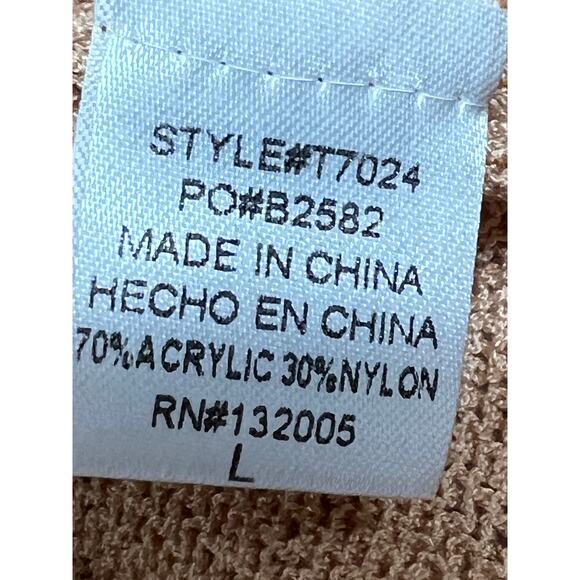 NWT Entro Sweater Tank Lace Up Khaki Tan L - Picture 5 of 7